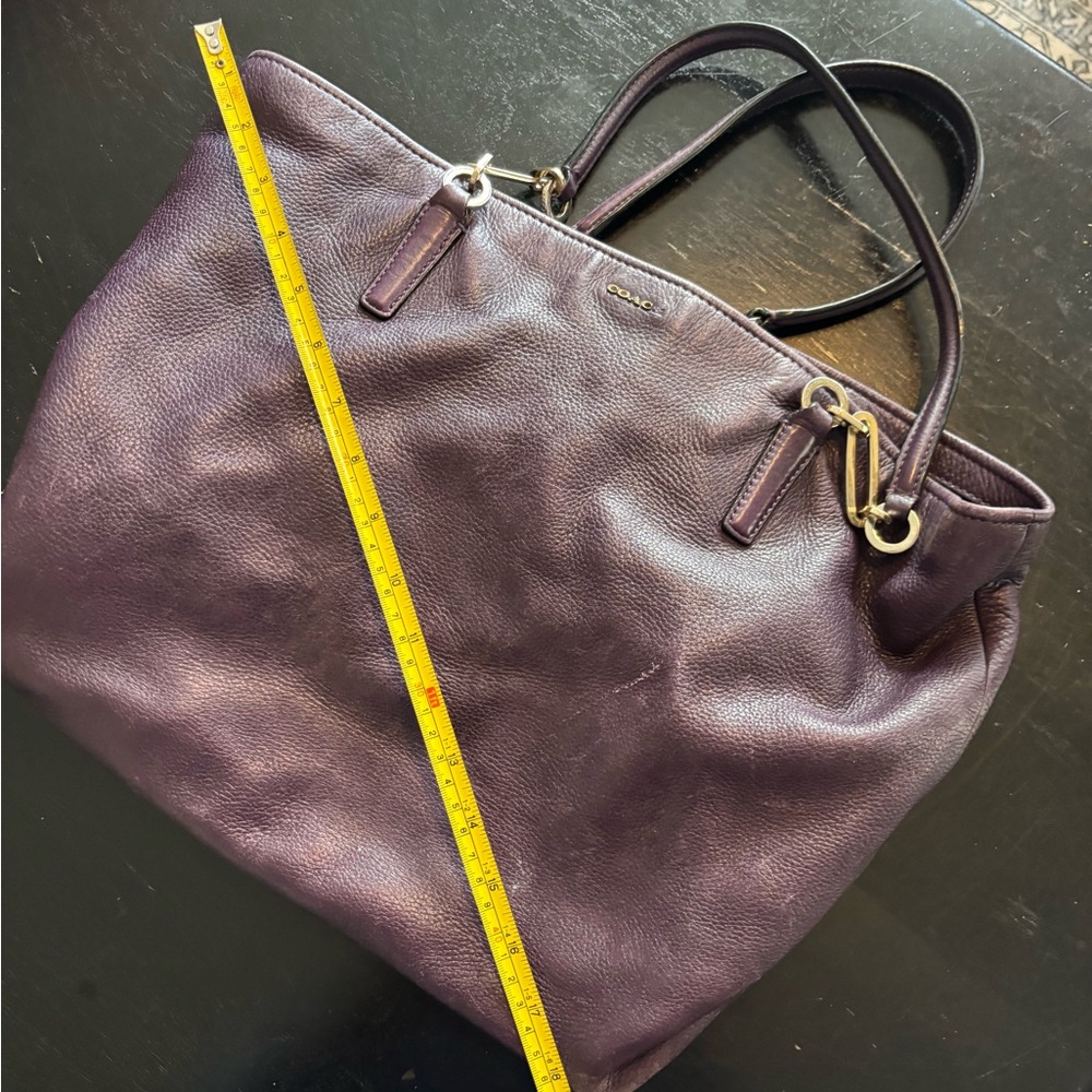 Coach Deep Purple Leather Tote